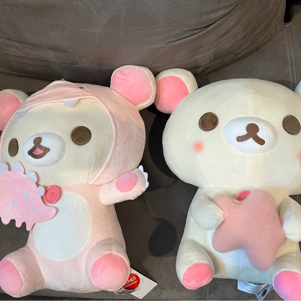 Dinosaur 16” Pink Holding Dinosaur  And 16”  With Pink Star Rilakkuma